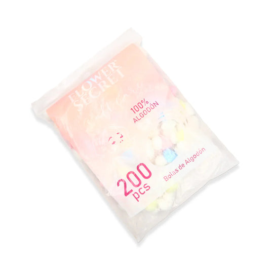 FLOWER SECRET COTTON BALLS 200PC WHITE & COLOR IR 8-3 9-1