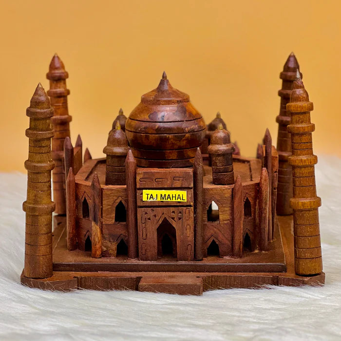 Handmade Carved Wooden Taj Mahal