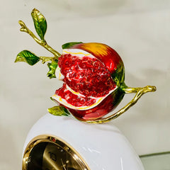 Pomegranate Designed Metal Table Clock