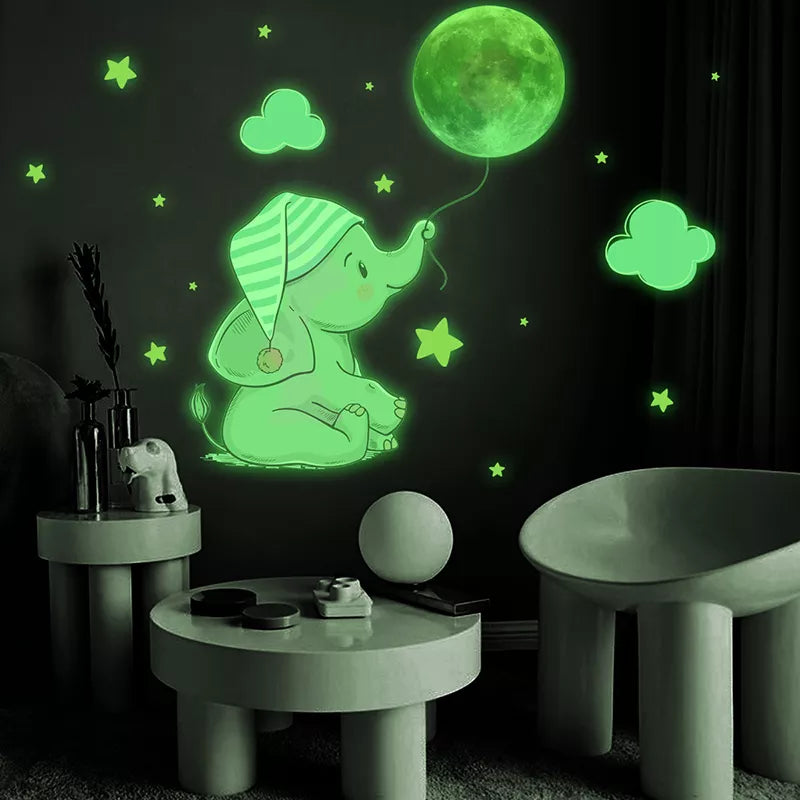 Glow in the Dark - Elephant Moon Stickers