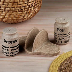 Ceramic Salt Pepper Container Set With Tray