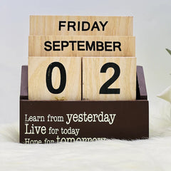 Life Wisdom Wooden Calendar