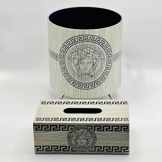 Versace Round Basket With Tissue Box