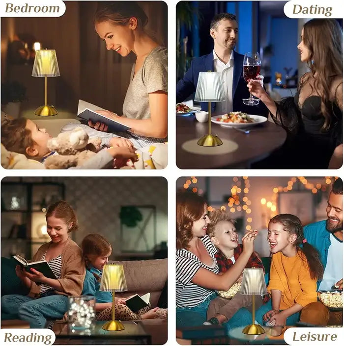 Bedside Crystal Table Lamp With Touch Control