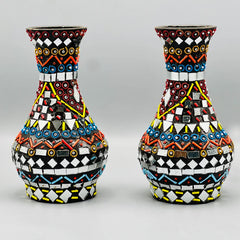 Shisha Moti Craft Vase (Set Of 2)