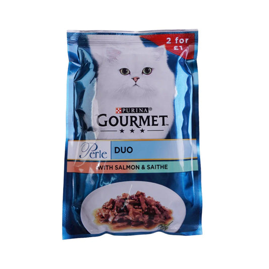 PURINA CAT FOOD GOURMET WITH SALMON & SAITHE DUO 85 GM