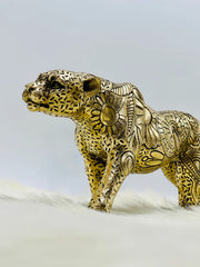 Engraved Texture Leopard Sculpture