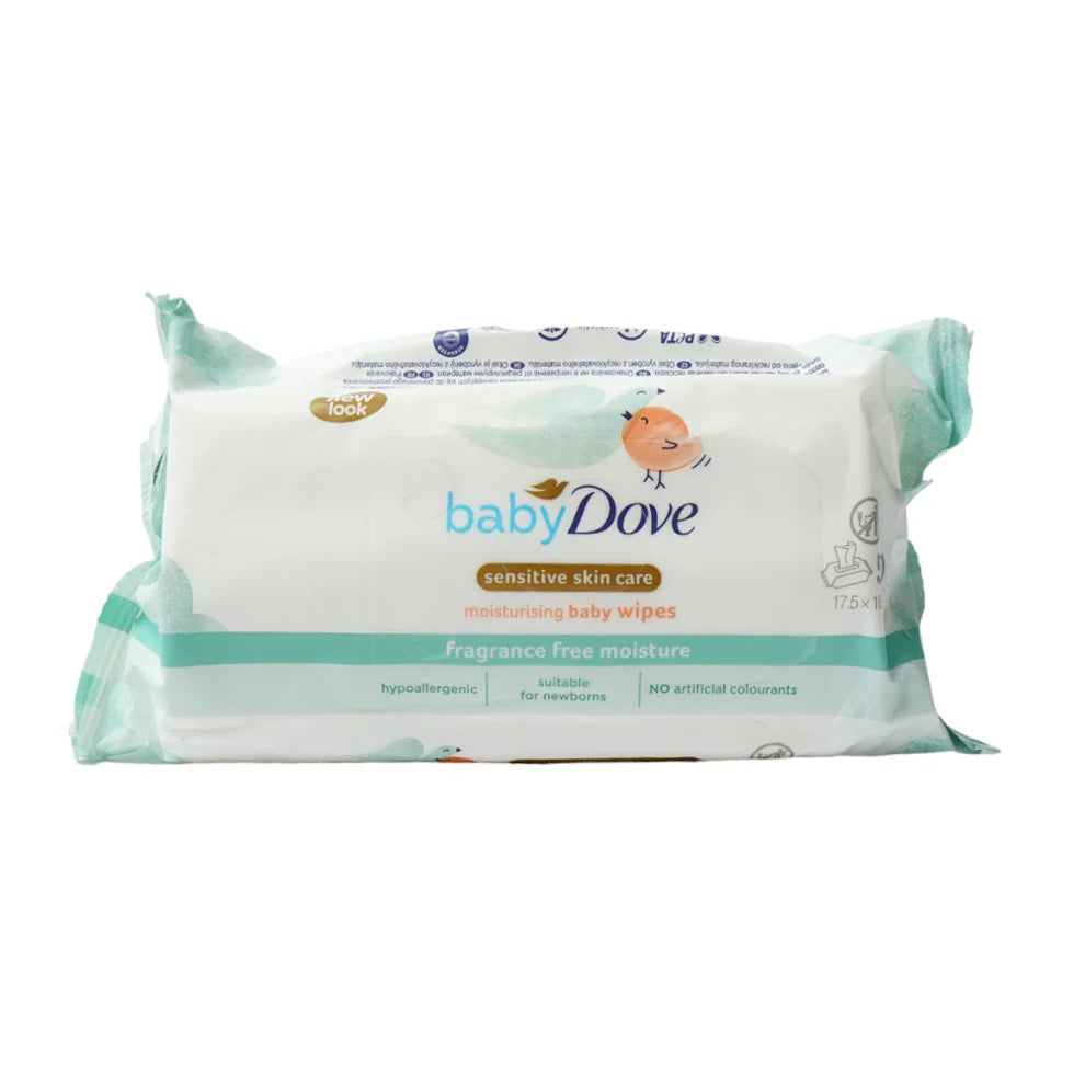 DOVE BABY WIPES SENSITIVE FRAGRANCE FREE MOISTURE 50S