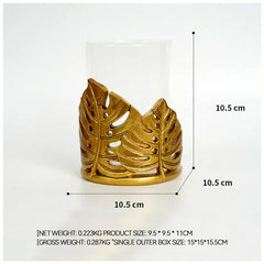 Golden Leaf Candle Holder