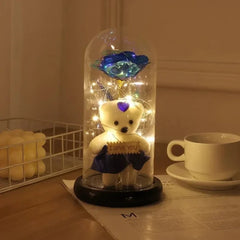 LED Eternal Teddy Bear Rose Decor