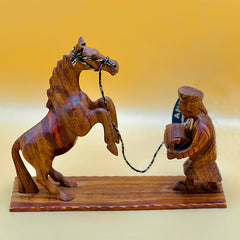 Wooden Horse & Man Culture Set