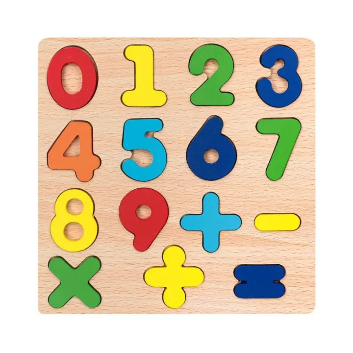 8* Inches Mini Wooden Number & Math Symbols Board