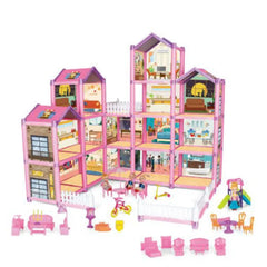 DIY 14 Rooms Dream Doll House With Furniture