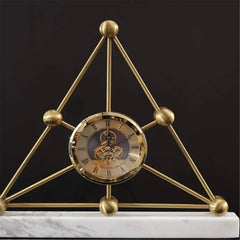 Rustic Metal Triangular Table Clock