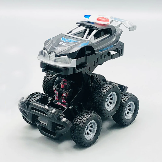 1Pc ABS Inertial Collision 6WD Police Car