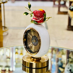 Pomegranate Designed Metal Table Clock