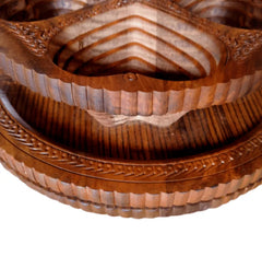 Wooden Fold-able Dry Fruit Basket (4 compartments)