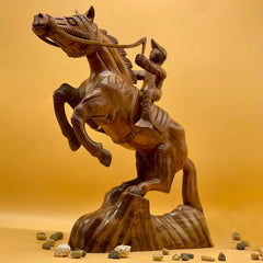 Jointless Sheesham Wood Sculpture Horse