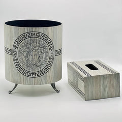 Versace Round Basket With Tissue Box