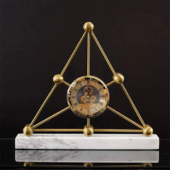 Rustic Metal Triangular Table Clock