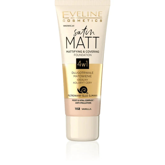 EVELINE SATIN MATT MATTIFYING & COVERING FOUNDATION 102 VANI