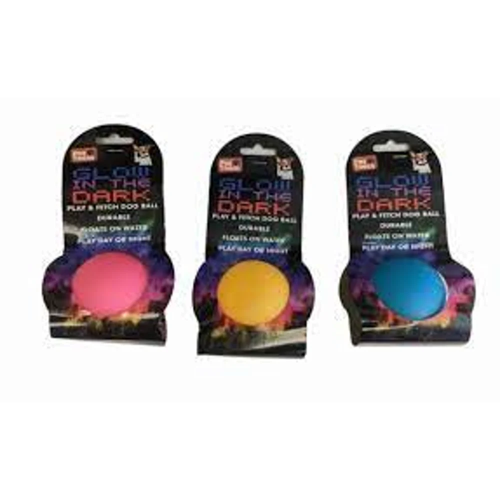 GLOW IN THE DARK PLAY & FETCH DURABLE DOG BALL HT7309