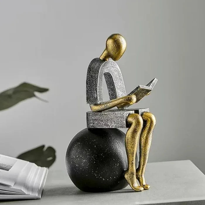 Modern Decorative Abstract Reading Figure Bookend (2 Pcs)