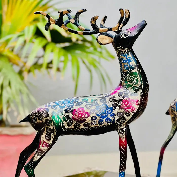 Naqshi Artistic Brass Deer (Set of 2)