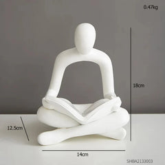 Nordic Abstract Reading Figure Statue