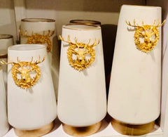 Ceramic Gold Plated Reindeer Vase