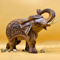 Jointless Shesham Handcrafted Elephant Sculpture