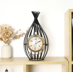 Black Bird Cage Gold Hanging Table Clock - Vintage Kitchen Clock