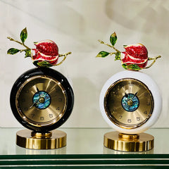 Pomegranate Designed Metal Table Clock