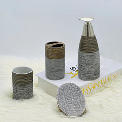 Self Textured Ceramic Bath Set (4 Pcs)