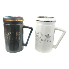 King & Queen Couple Coffee Mugs (Set Of 2)