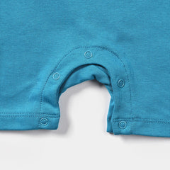 INFANT BOYS COTTON INTERLOCK KNITTED ROMPER ANIMAL-BLUE