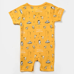 INFANT BOYS COTTON INTERLOCK KNITTED ROMPER-CITRUS