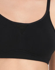 ALL DAY COMFORT NON-PADDED NON-WIRED SUPIMA COTTON BRA-BLACK