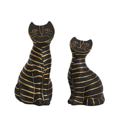 Noir Feline Grace Sculptures (2 Pcs)