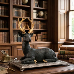 Deer Figurine With Gold Antlers
