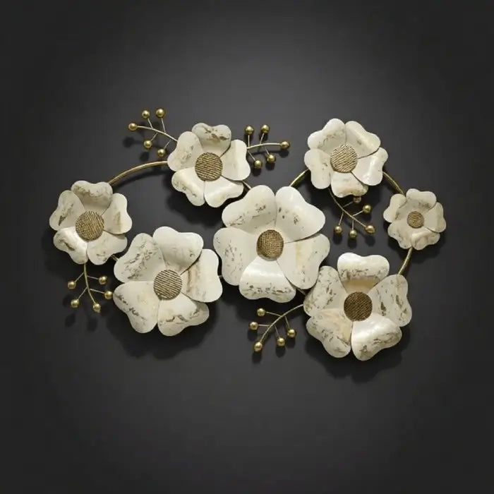 Golden Blossom Metal Wall Art