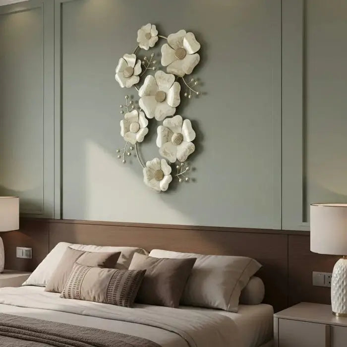 Golden Blossom Metal Wall Art