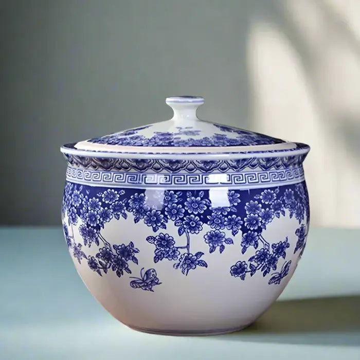 Decorative Blue Texture Temple Jar