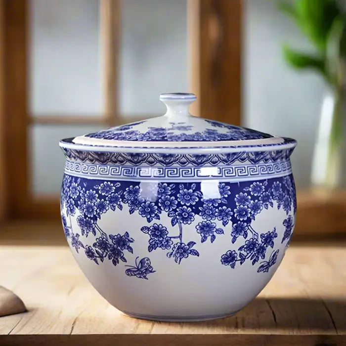 Decorative Blue Texture Temple Jar