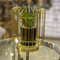 Metal Cage With Ceramic Vase