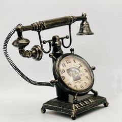 Antique Metallic Telephone Clock