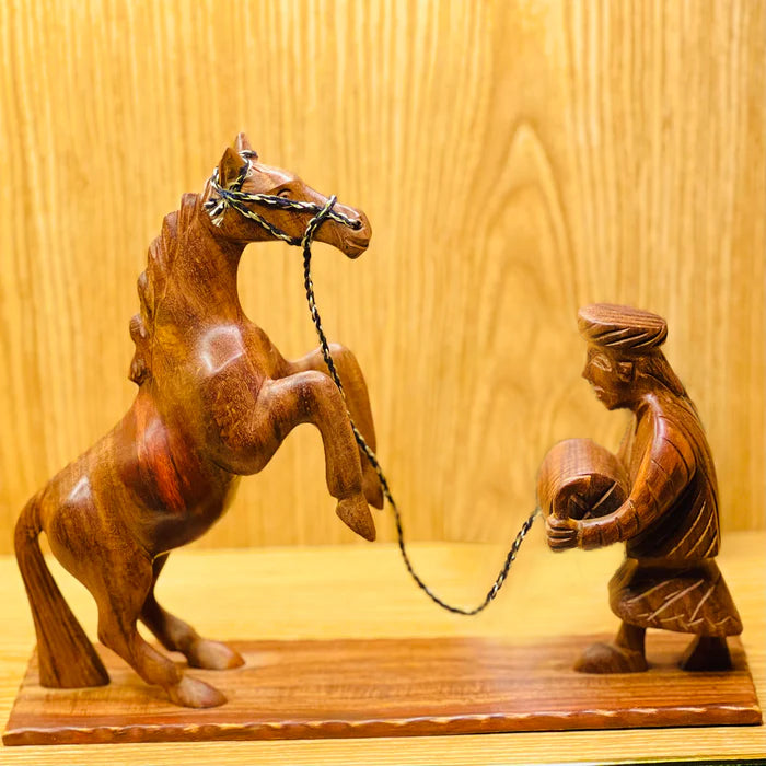 Wooden Horse & Man Culture Set