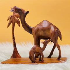 Wooden Camel Heritage Sculpture