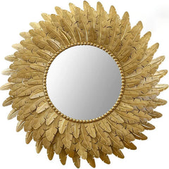 Exclusive Metal Leaf Mirror Wall Decor