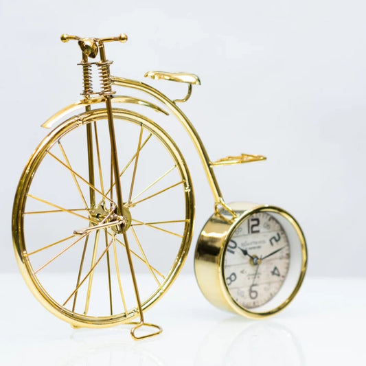 Elegant Gold Bicycle Clock